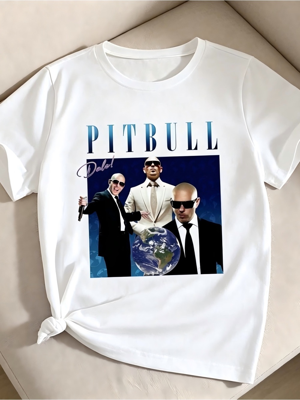 Pitbull Mr Worldwide Rap Hip‑Hop Graphic Retro White Women Men T-shirt Unisex